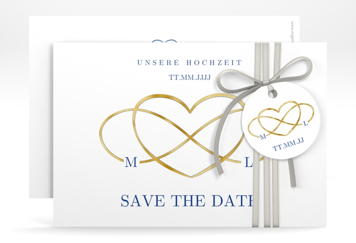 Save the Date-Karte Infinity A6 Karte quer gold