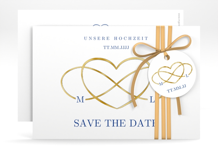 Save the Date-Karte Infinity A6 Karte quer gold