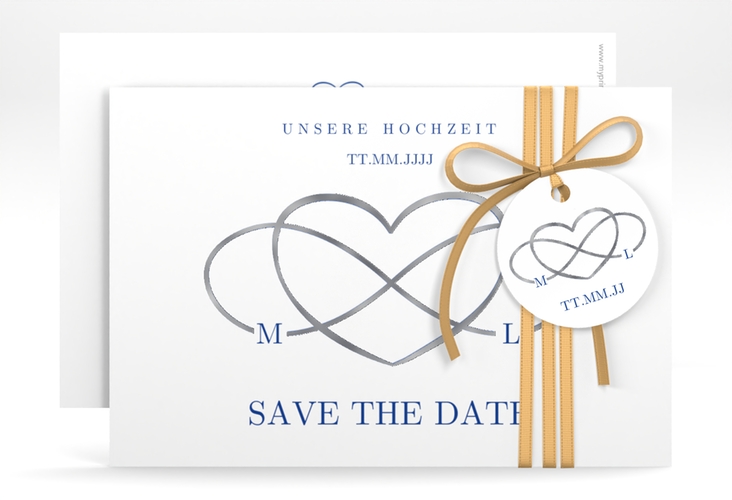 Save the Date-Karte Infinity A6 Karte quer silber