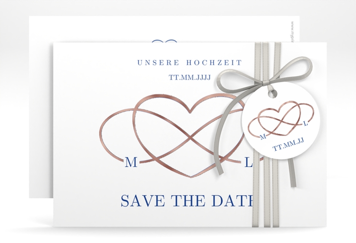 Save the Date-Karte Infinity A6 Karte quer rosegold