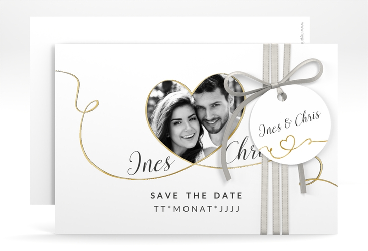 Save the Date-Karte Hochzeit Dolce A6 Karte quer gold
