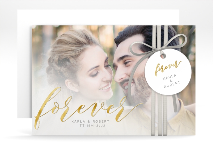 Save the Date-Karte Promise A6 Karte quer gold