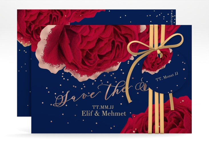 Save the Date-Karte Cherie A6 Karte quer rosegold