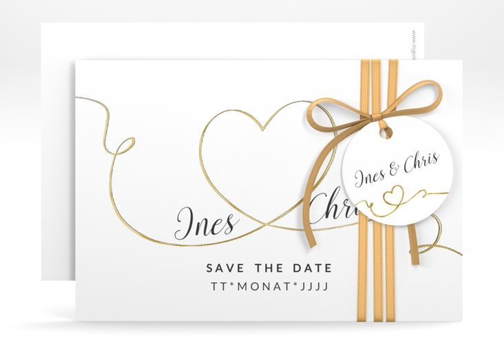 Save the Date-Karte Hochzeit Dolce A6 Karte quer gold