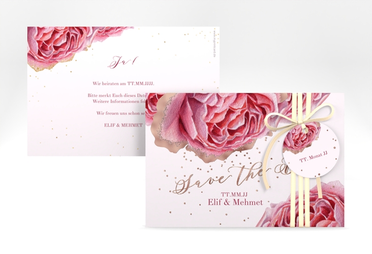 Save the Date-Karte Cherie A6 Karte quer gold rosegold