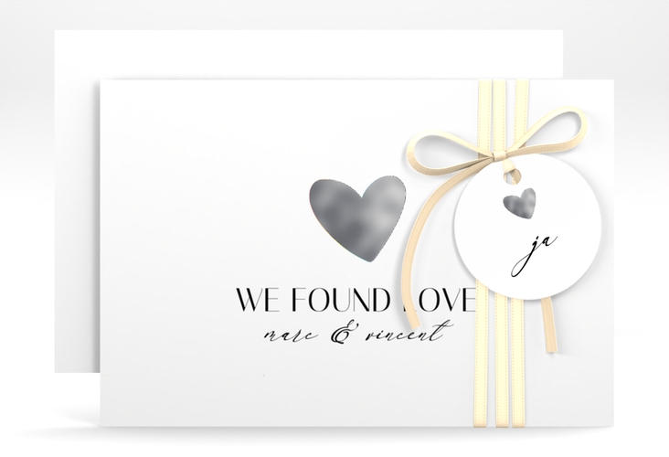 Save the Date-Karte Liebesbote A6 Karte quer bunt silber