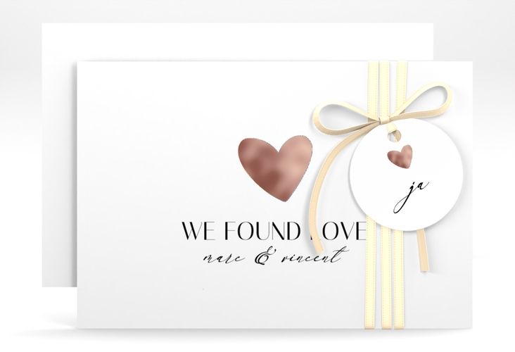 Save the Date-Karte Liebesbote A6 Karte quer bunt rosegold