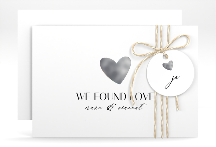 Save the Date-Karte Liebesbote A6 Karte quer bunt silber