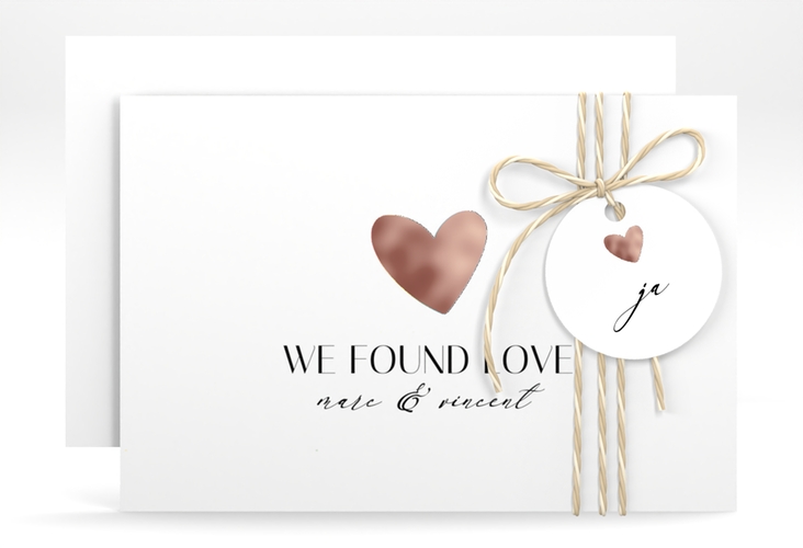 Save the Date-Karte Liebesbote A6 Karte quer bunt rosegold