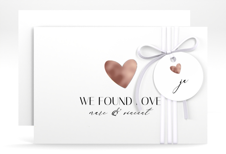Save the Date-Karte Liebesbote A6 Karte quer bunt rosegold