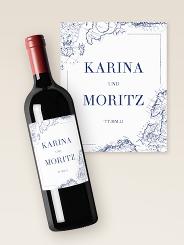 Maritimes Flaschenetikett für Hochzeitswein