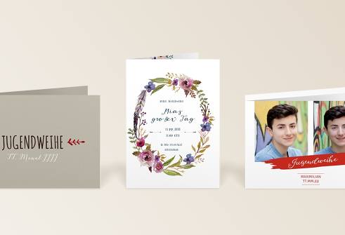 Moderne Einladungskarten zur Jugendweihe