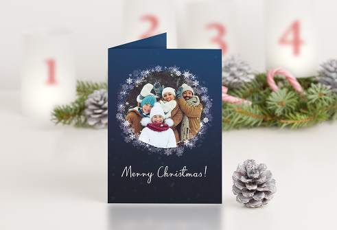 Kreative Weihnachtskarte mit Familienfoto