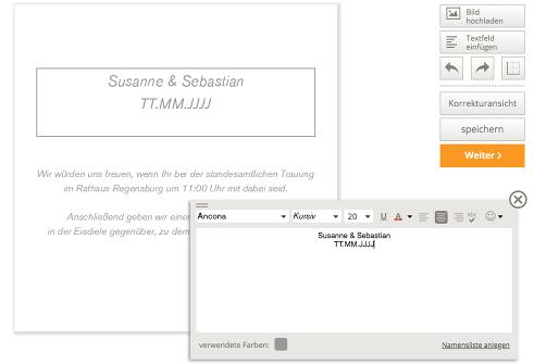 Karten-Einleger gestalten