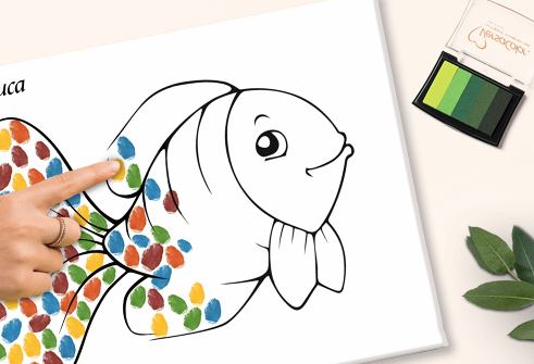 Individuelle Fingerabdruck Leinwand zur Taufe