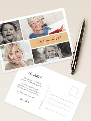 Einladungskarte zum 70. Geburtstag mit Fotos