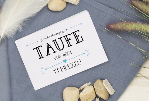 Moderne Einladung zur Taufe