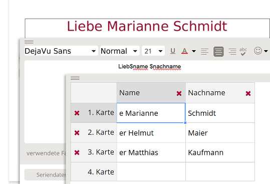 Personalisierung Ihrer Einladungskarten