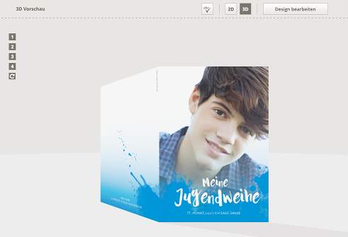 Jugendweihe-Karte im Gestaltungs-Editor