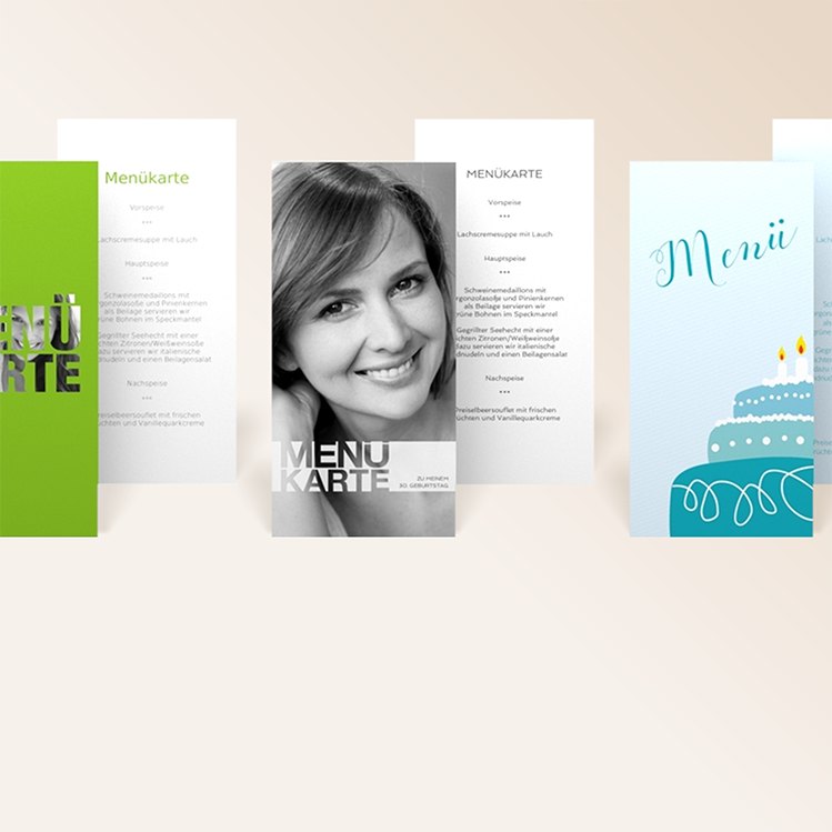 Geburtstags-Menükarten von myprintcard