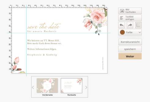 Save-the-Date Karten Online-Editor