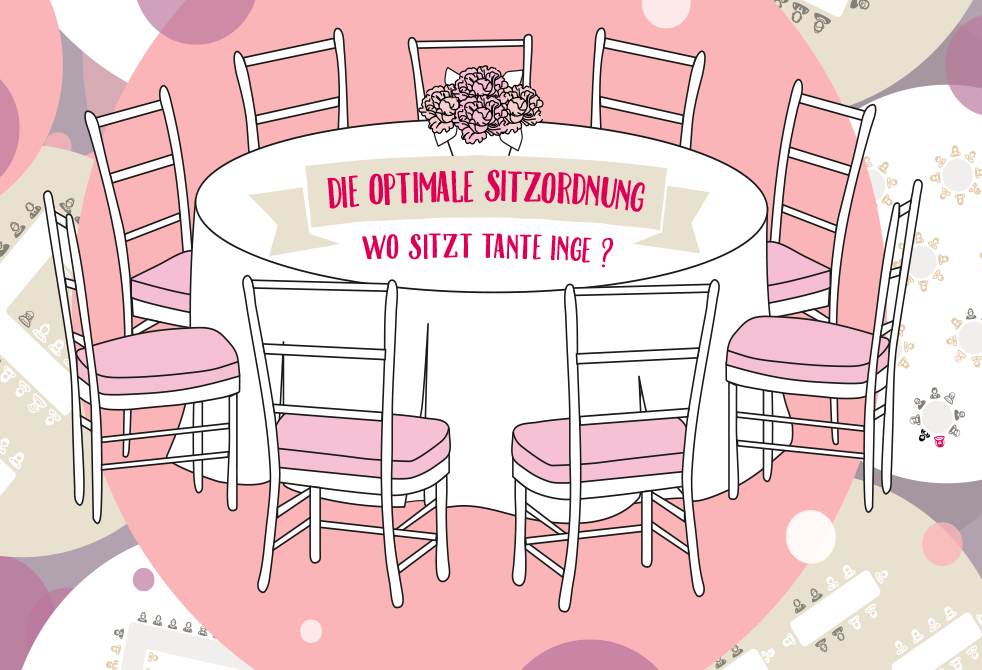 Sitzplan zur Hochzeit als Leinwand oder Poster myprintcard