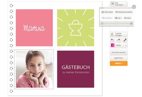 Gästebuch zur Kommunion einfach gestalten