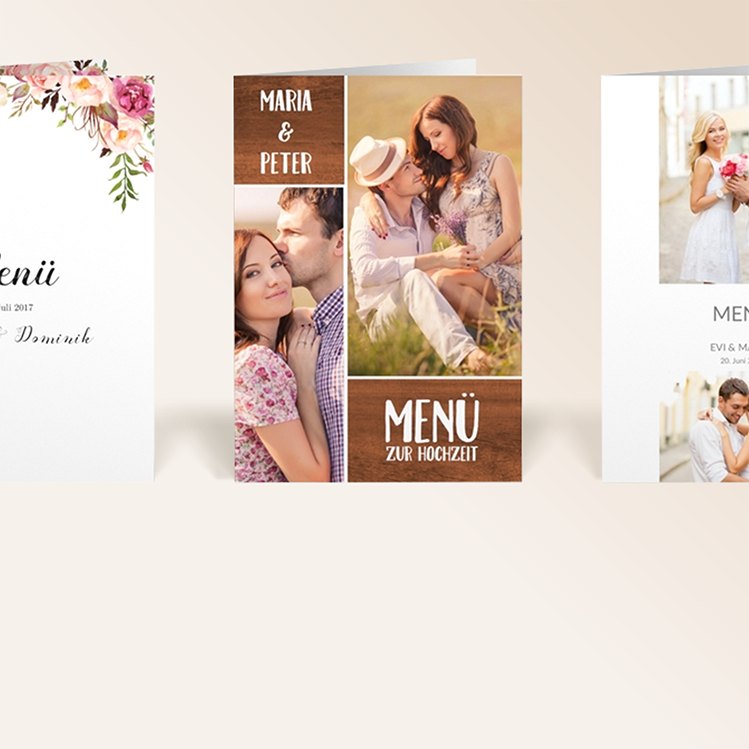 Hochzeits-Menükarten von myprintcard
