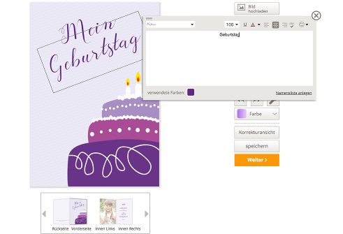 Geburtstagseinladung im Online-Editor gestalten