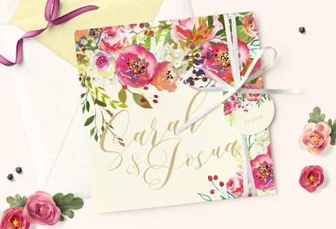 Florale Hochzeitseinladungen Selbst Gestalten Myprintcard