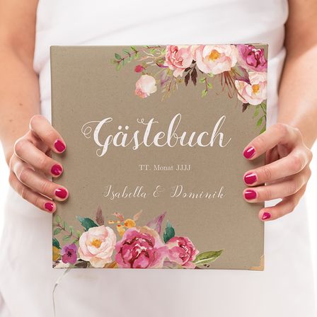 Gästebuch zur Hochzeit mit Leinen-Einband