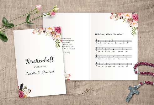 Kirchenheft zur Trauung mit Psalm- und Lied-Inhalten