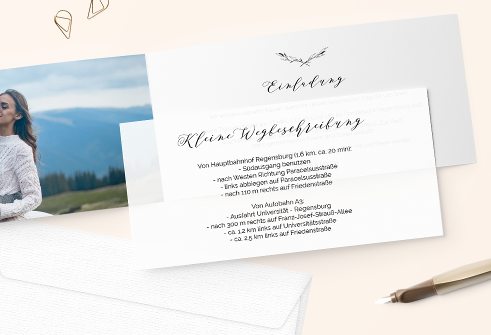 Passende Einleger zur eleganten Hochzeitskarte