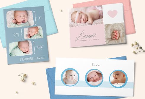 Babykarten in verschiedenen Designs