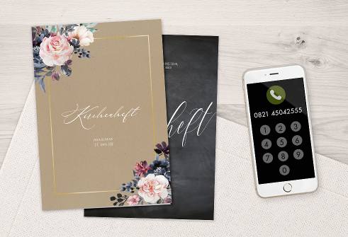 Kirchenhefte zur Hochzeit im Vintage-Stil