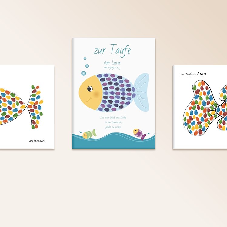 Fingerabdruck-Leinwände Taufe von myprintcard