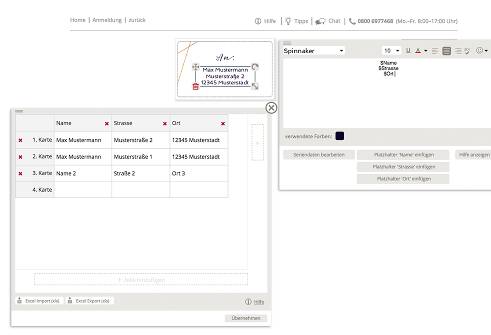 Empfängeretiketten online gestalten