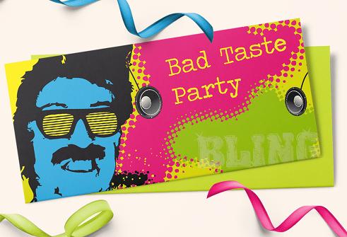 Einladungskarte für Bad-Taste-Party