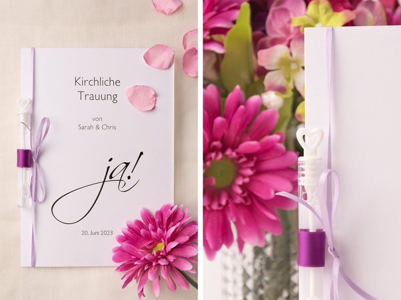 Details wie Hochzeitsseifenblasen machen die Hochzeit noch schöner.