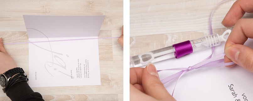 Zum Schluss mit einem weiteren Satin-Band dekorieren.