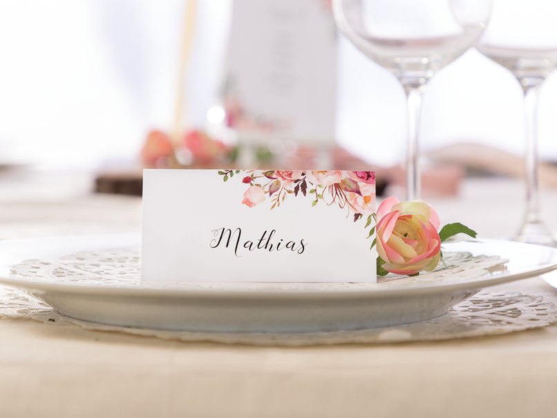 Platzkärtchen für die Hochzeit im Boho Design