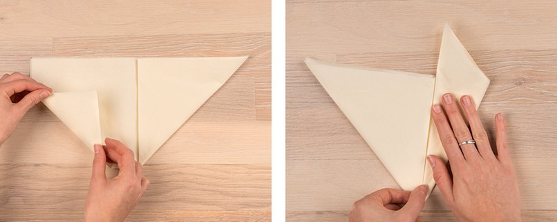 Schritt 2 - Serviette falten. Schritt 2 - Serviette falten.