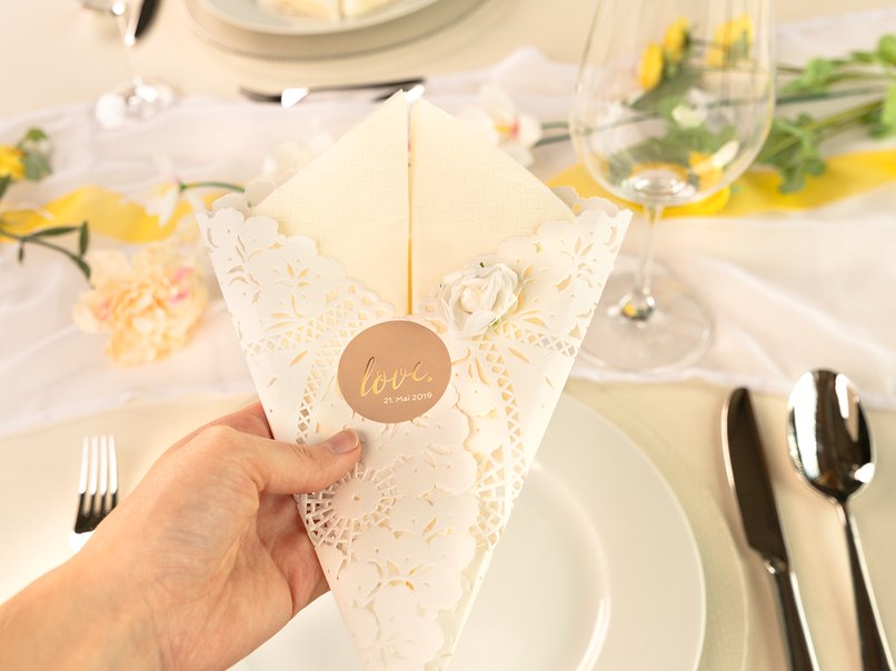 Bestecktaschen für die Hochzeit selber machen