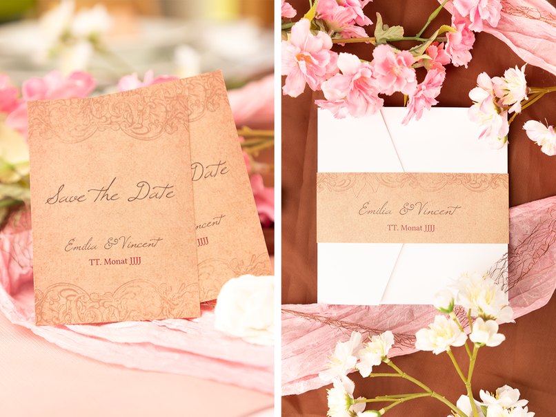 Save the Date Karten und Einladungskarten für die Märchenhochzeit.