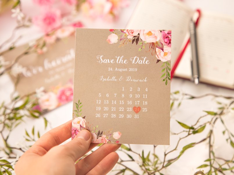 Die Save The Date Karte Als Kalenderblatt Myprintcard
