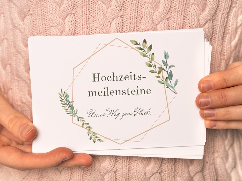 Hochzeitsmeilensteinkarten begleiten Euch bis zur Hochzeit