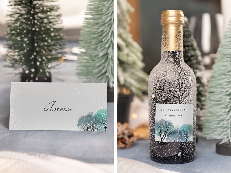 Eine Winterlandschaft als Tischdekoration Eine Winterlandschaft als Tischdekoration