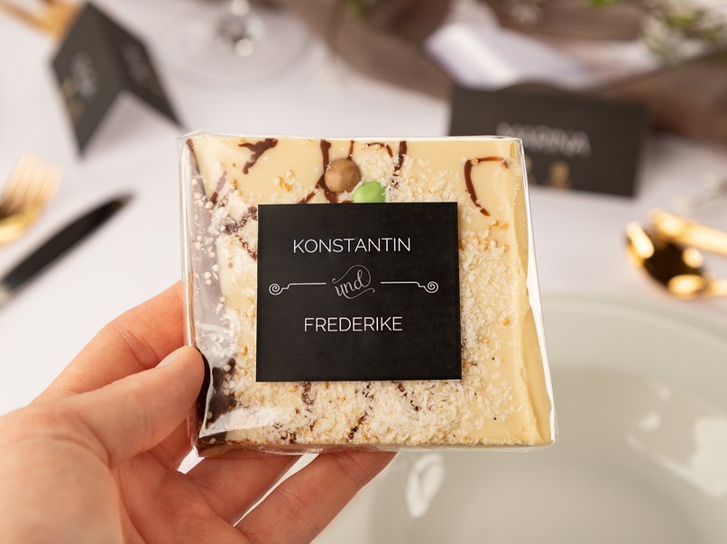 HochzeitsSchokolade als süßes Gastgeschenk zum Selbermachen myprintcard
