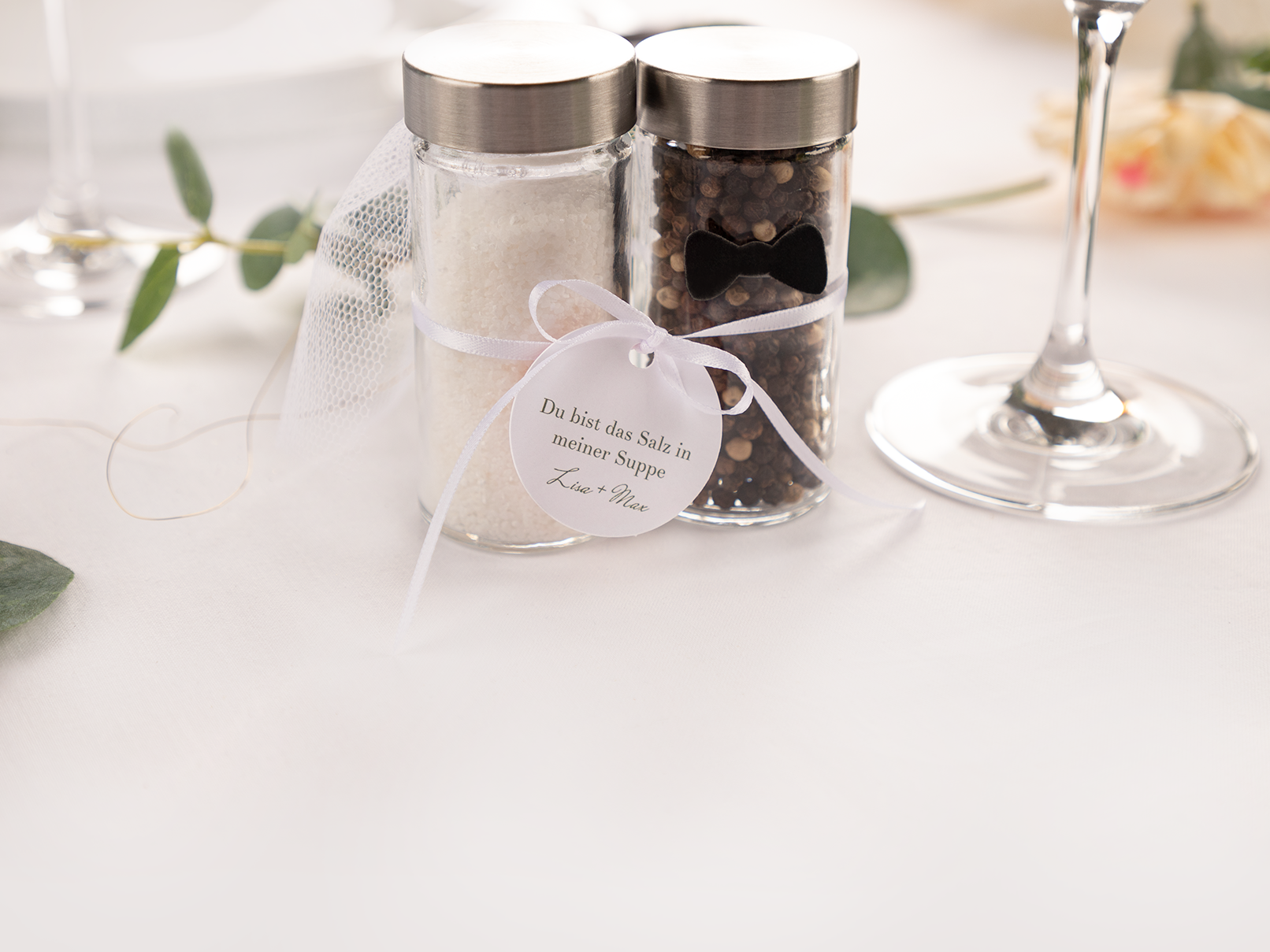 Ein würziges Gastgeschenk für die Hochzeit Salz und Pfeffer myprintcard