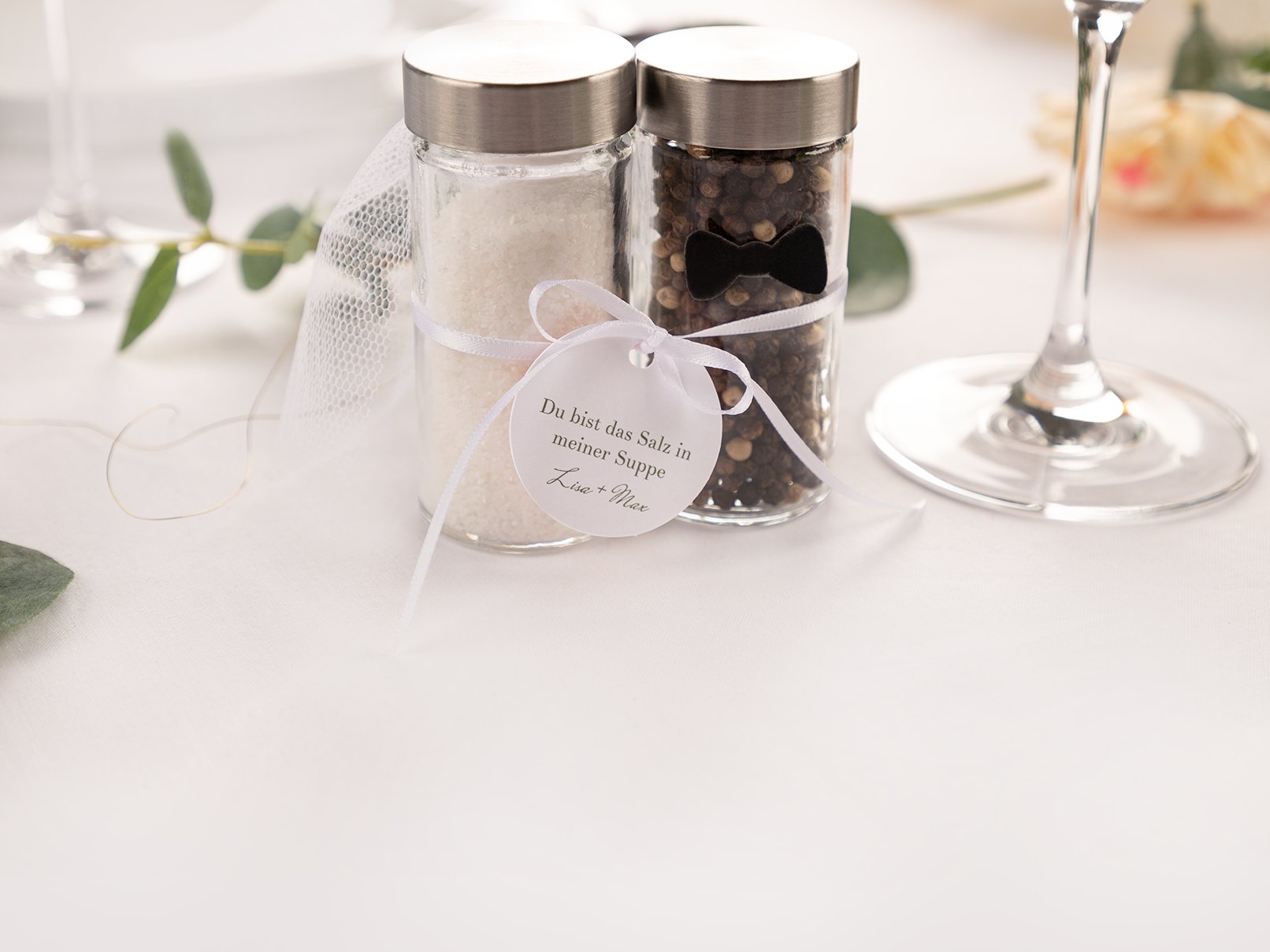 Ein würziges Gastgeschenk für die Hochzeit Salz und Pfeffer myprintcard